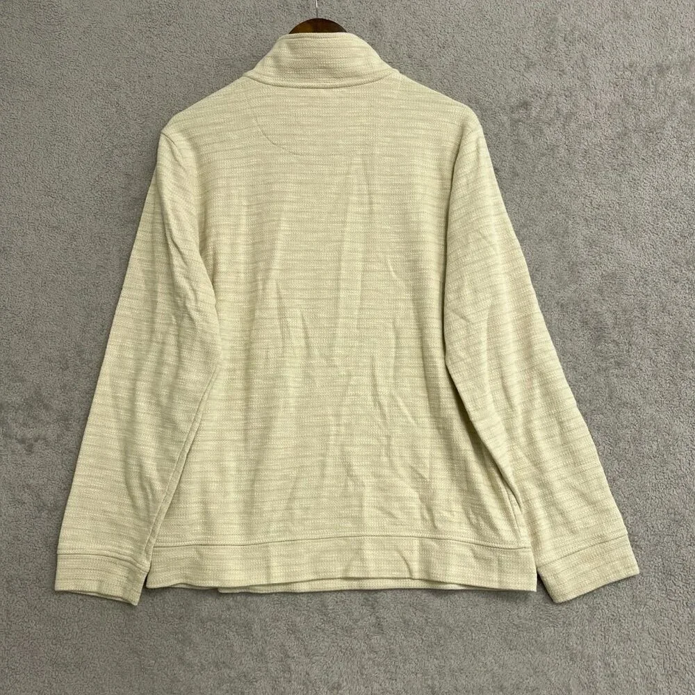 NWOT Dockers Men's M Beige Quarter-Zip Sweatshirt Cotton/Poly Blend Casual M0063